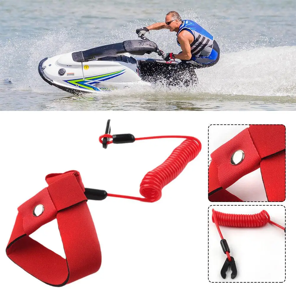 

Motorboat Engine Emergency Stop Band Cord Rope Stop Kill Key Floating Safety Wrist Lanyard for YAMAHA Jet Ski Runner R1G0