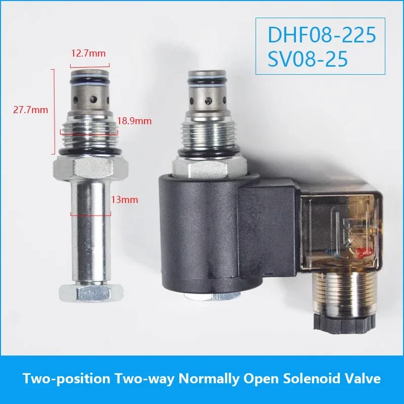 

2-position 2-way Normally Open Threaded Hydraulic Cartridge Pressure Maintaining Solenoid Valve DHF08-225 SV08-25 SV08-22 NOS