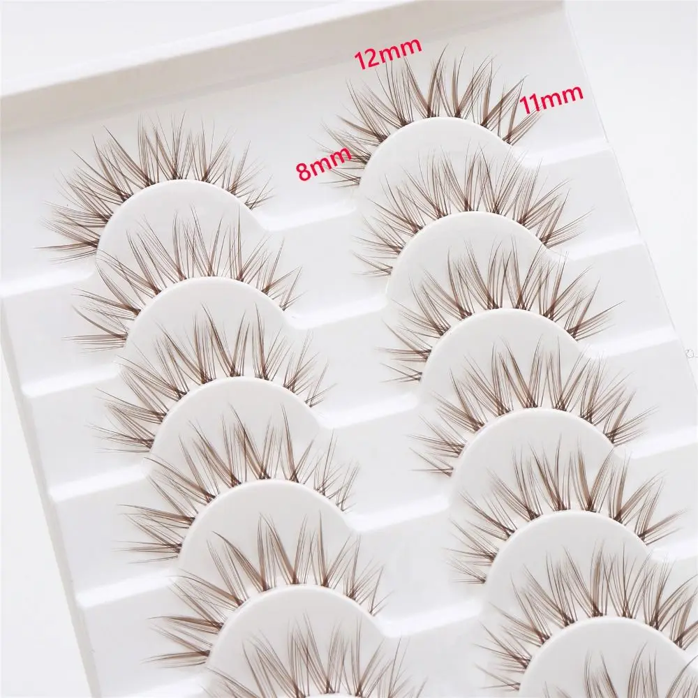 10 Pairs Natural Look Brown False Eyelashes Fashion 3D Japanese Cosplay Faux Mink Lashes Dramatic Anime Lashes for Women