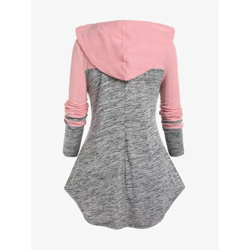 

2025 11 ROSEGAL Plus Size Gothic Cold Shoulder Cropped Hoodie Women Spring Streetwear Oversized Zip Up Grommets Cutout Hooded To