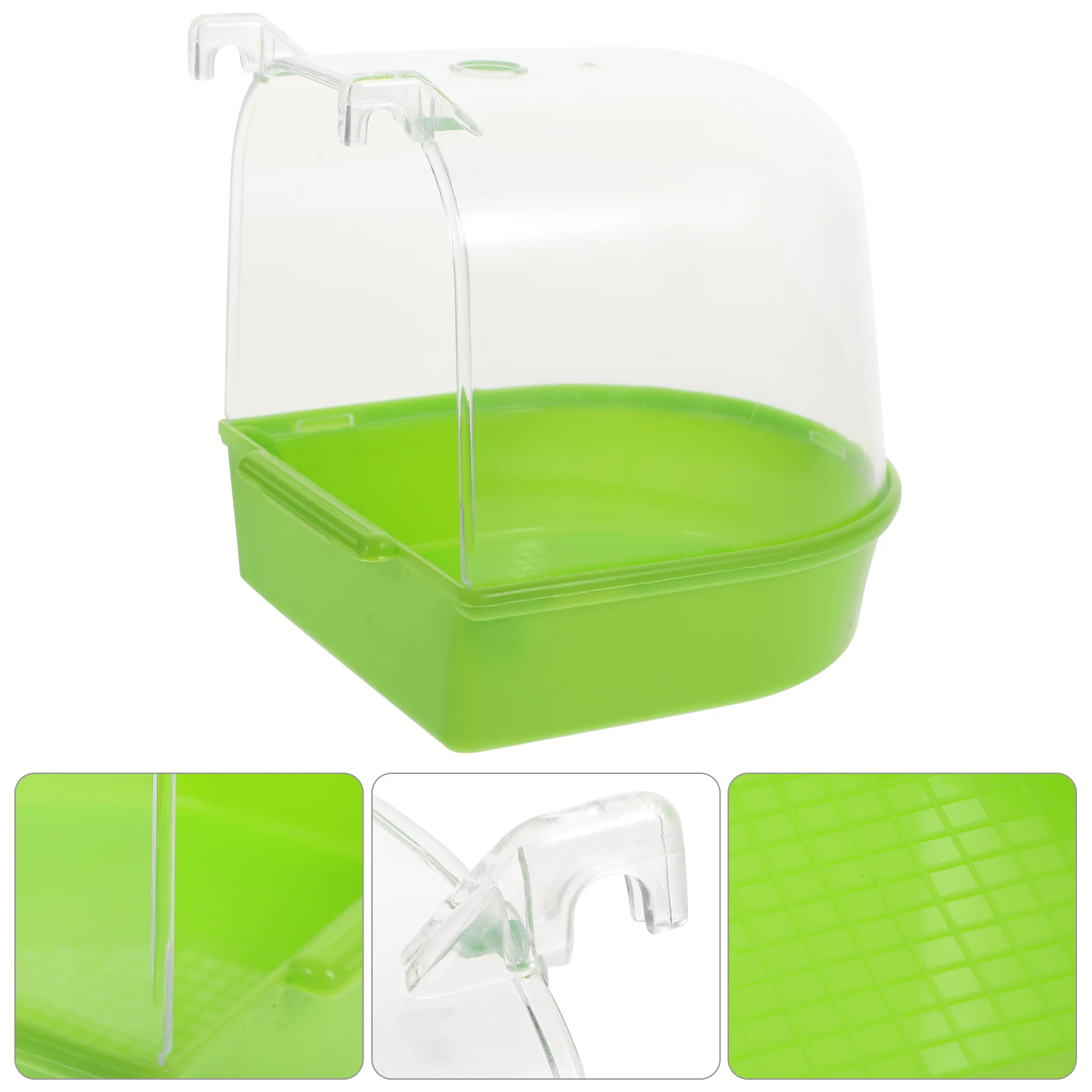 

Parrot Bathing Abs Plastic Bird Shower Box Small Bird Bathtub Hanging Cage Birds Supply Tub Pet Care Accessory