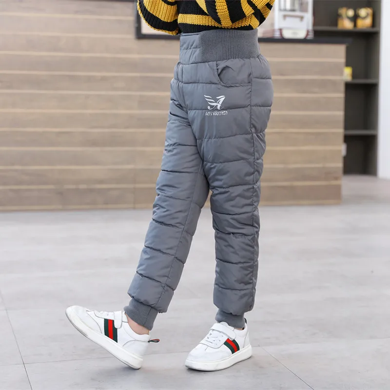 Girls Down Pants 2023 Winter Toddler Warm Thicken Trousers Kids Teens No-wash Gloss Pants Children Clothing Baby Boys Down Pants