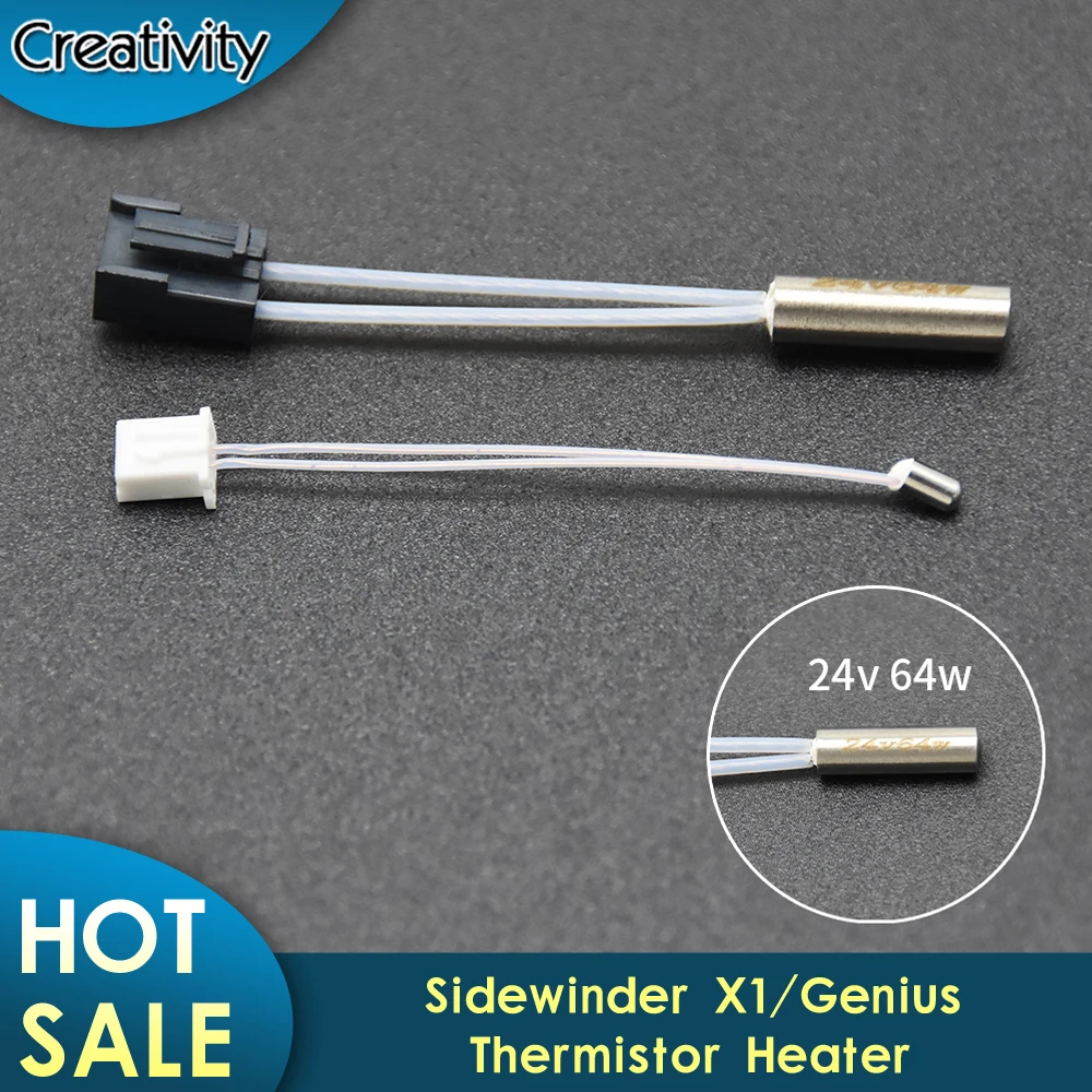 3D เครื่องพิมพ์ Sidewinder X1 / Genius Thermistor Temperature Sensor NTC 100K และเครื่องทำความร้อนเครื่องทำความร้อนท่อความร้อนองค์ประกอบ24V 64W