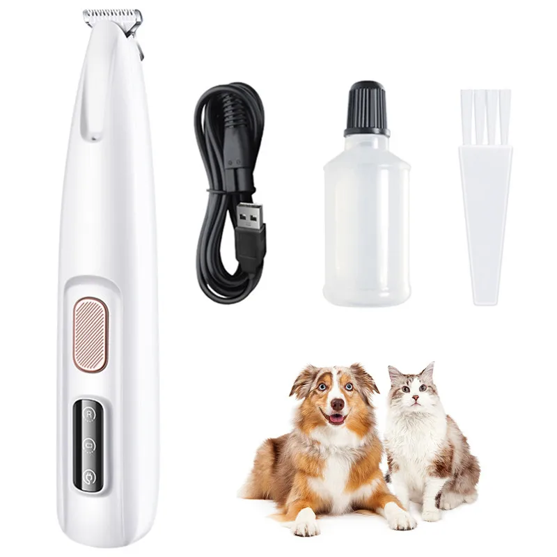 New Dog Paw Trimmer with LED Light Fully Waterproof Pet Hair Trimmer with LED Display Dog Clippers for Grooming 18mm Widen Blade