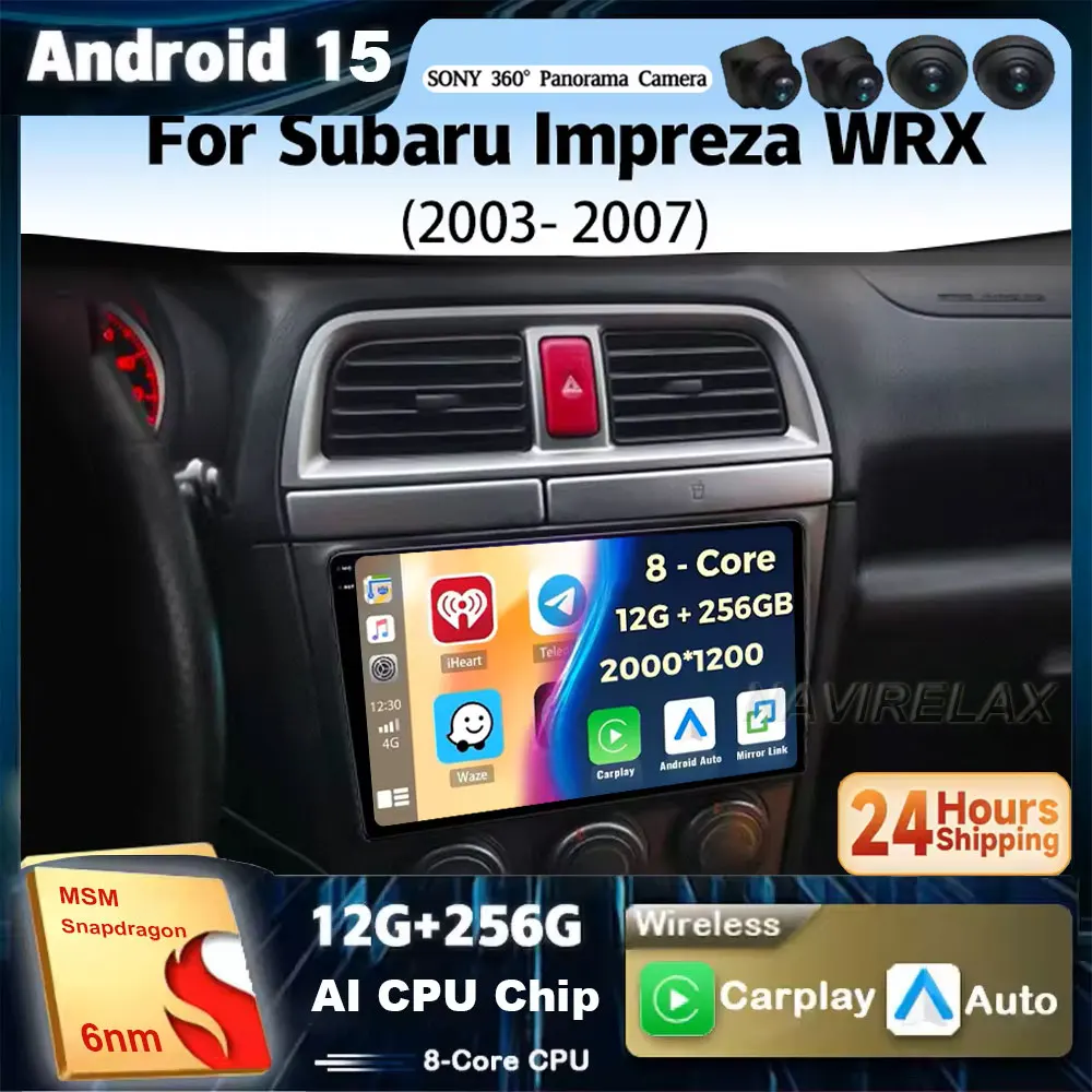

Android 15 для Subaru Impreza WRX 2003-2007 2K QLED Android автомобильный радиоприемник мультимедийный видеоплеер GPS стерео CarPlay 4G головное устройство