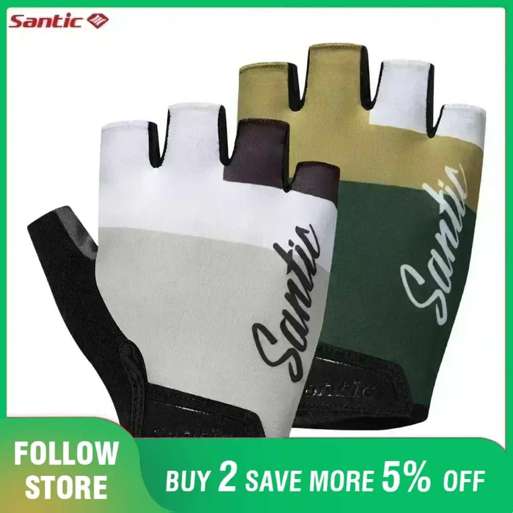Santic unisex חצי רכיבה כפפות רכיבה על אופניים הילוך קצר אצבע חיצוני פועל mtb רכיבה כפפות כושר רכיבה mtb