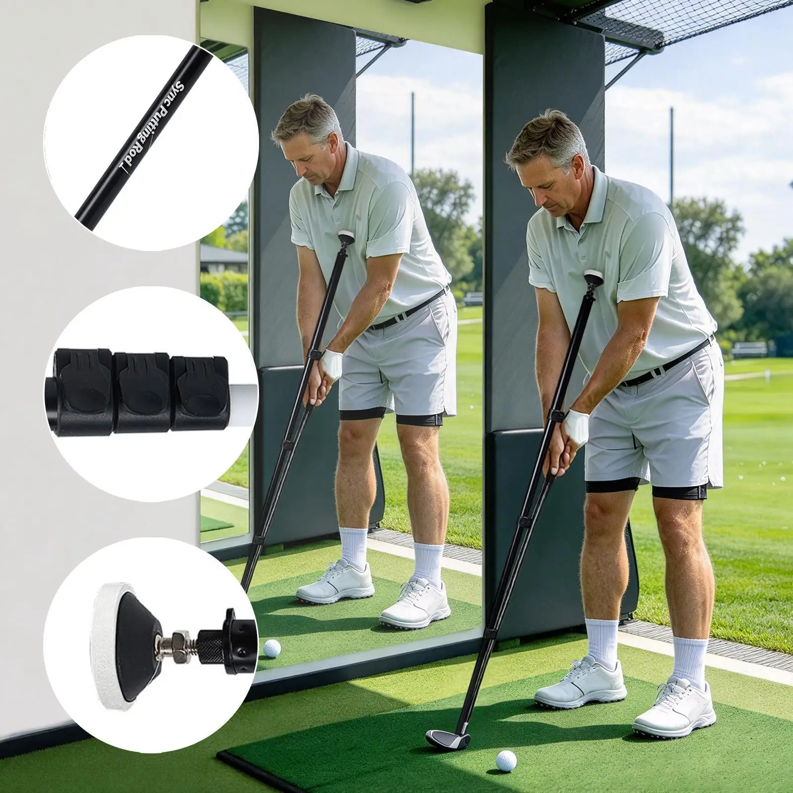 Golf Trainer Portable Putting Stability Alignment Exerciser Golf Hand Grip Green Practice Tools For Men Golfers Indoor Outdoor