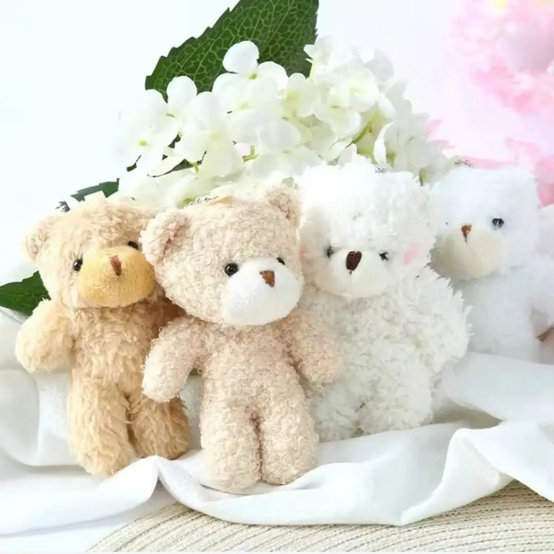Llaveros hechos a mano con dije de oso de peluche, llavero de coche para mujer, mochila de Animal encantador, colgante para para