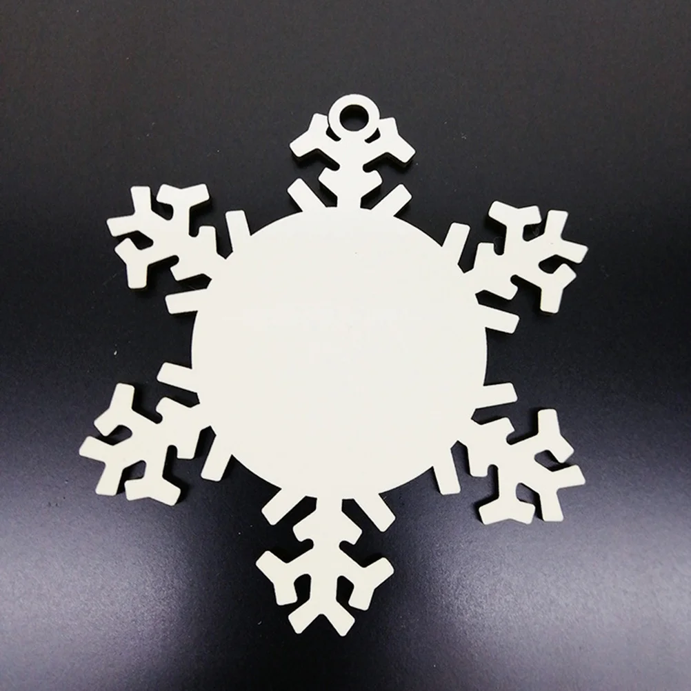 

10Pcs Christmas Tree Decoration Snowflake Shape Double-Sided Heat Transfer Printing Wooden Hanging Ornaments Christmas Ornaments