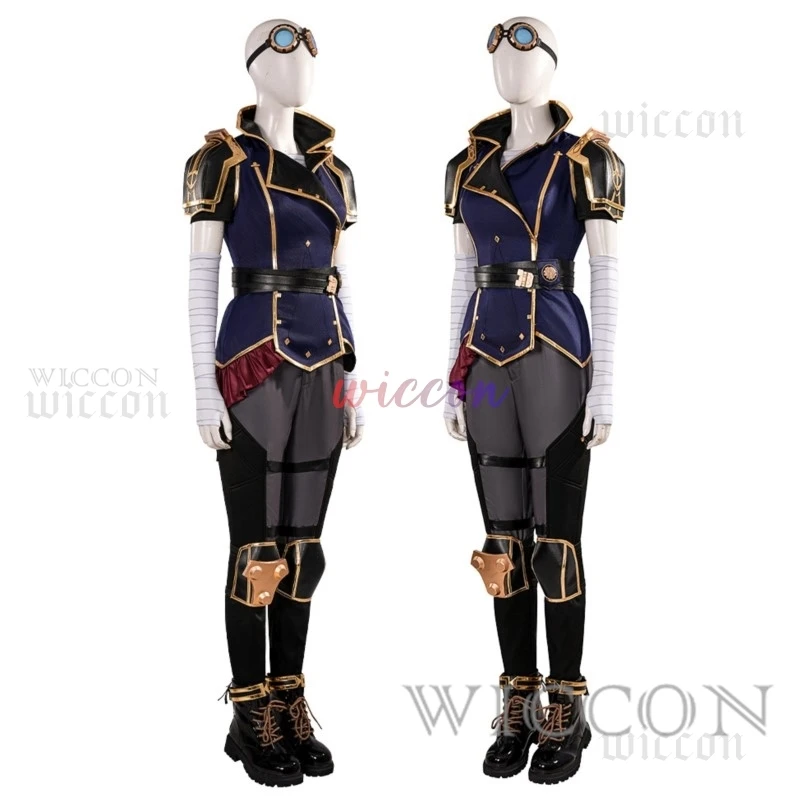 Vi Cosplay The Piltover Enforcer Cosplay Game Arcane Season 2 LOL Costume Fashionable Handsome Accessories Props Shoe Uniform