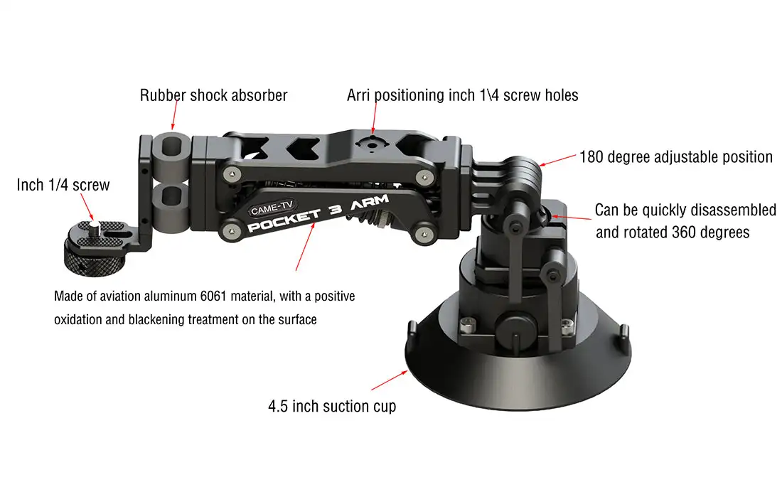 Multifunctional Shock Absorber Arm For POCKET 2, POCKET 3, OSMO, GOPRO, 360 Action Cameras