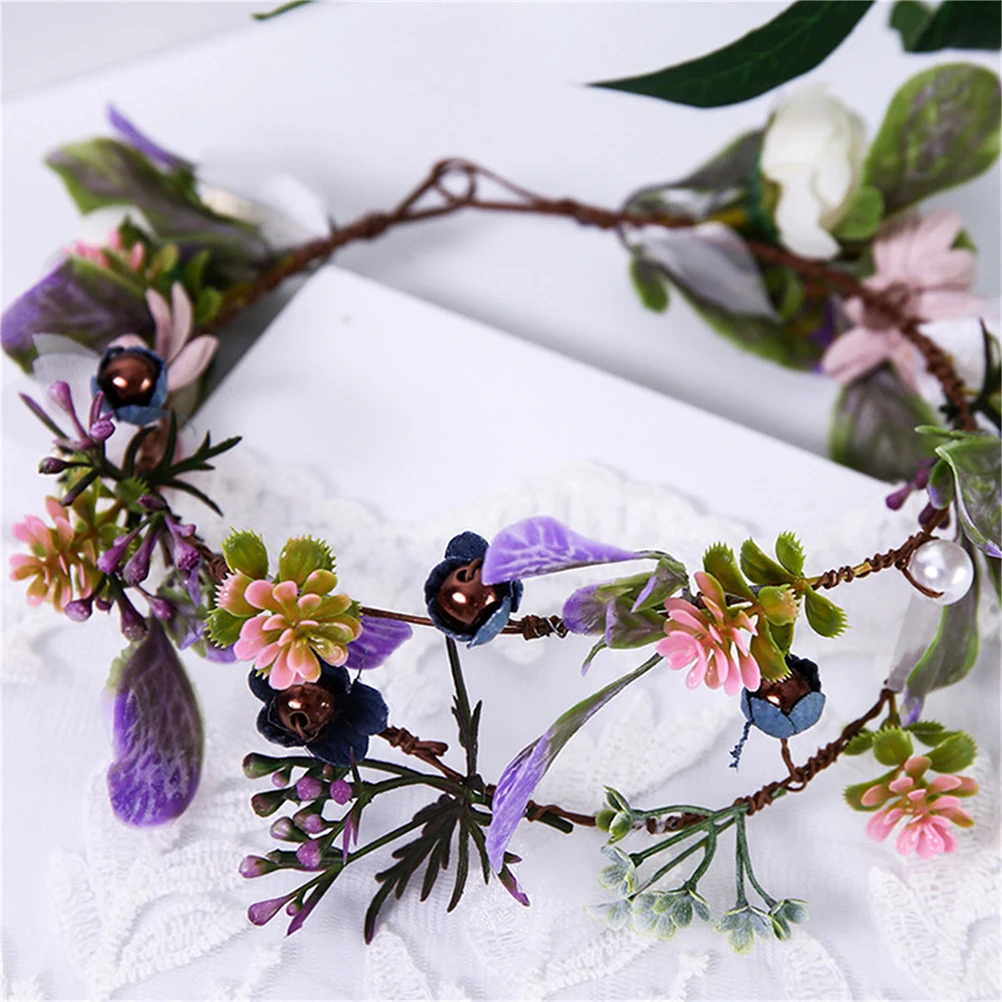 

Floral Hairb Artificial Flower Wreath Headpiece Bridal Accessories Hairstyles Elegant Design Sweet Simple WeddingDecoration