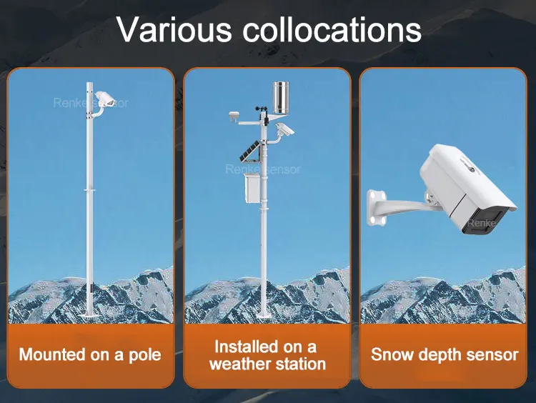 Sensor de espessura de neve RS485 Modbus Sensor de profundidade de neve a laser de aquecimento automático para estação meteorológica