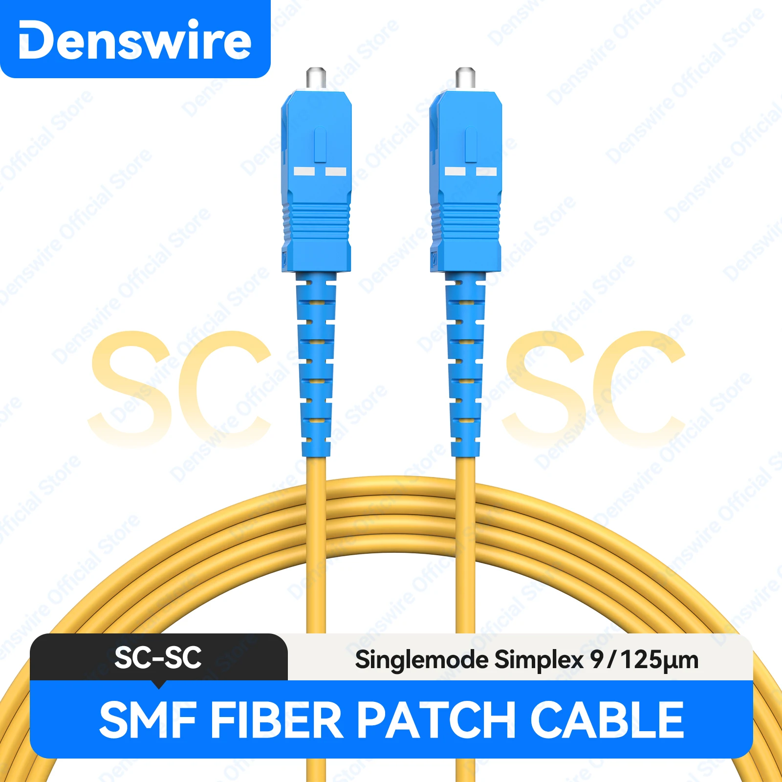 Denswire Single Mode OS2 Fiber Optical Patch Cable LC to LC SC to SC Optic Fiber Jumper Simplex UPC 9/125μm, OS1/2 SMF LSZH OFNR