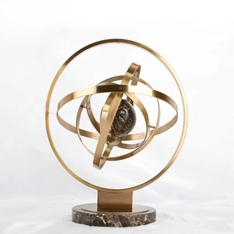 World globe metal sculpture creative crafts display home decoration works