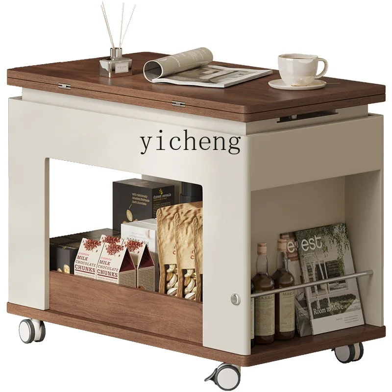 

Zz removable side few living room balcony bedroom home sofa cart multi-functional lifting tea side cabinet