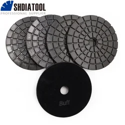 SHDIATOOL 5pcs Diamond Polishing Pads Grain Black Buff Sanding Disc for Granite Marble Ceramic Grinding Terrazzo Disc