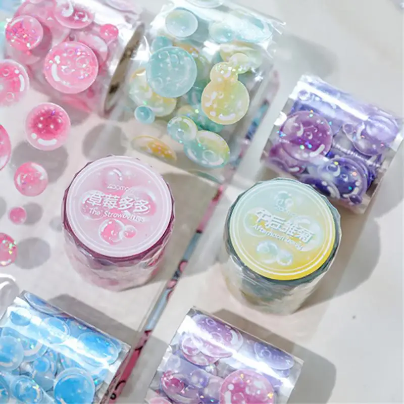 Colorful Bubble Dots Washi Round Stickers Dot Masking Adhesive Decor Scrapbooking Diary Planner Stationery