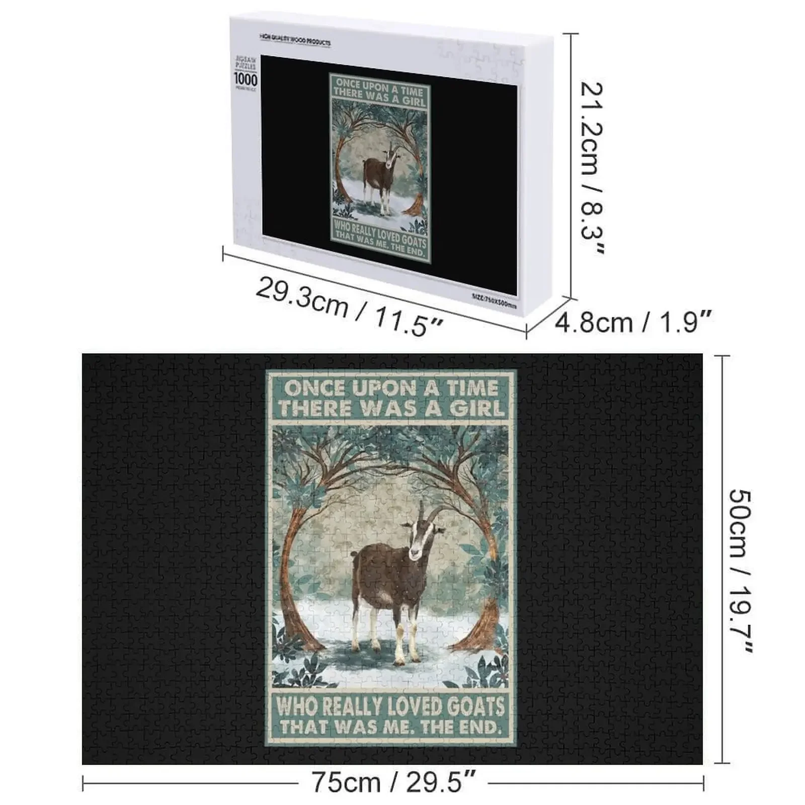 Puzzle dla dzieci z imieniem na zamówienie: Dawno, dawno temu była dziewczynka, która naprawdę kochała kozy. Puzzle edukacyjne dla dzieci, układanka IQ.