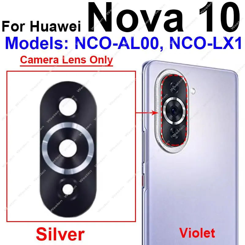 Rear Camera Lens Glass For Huawei Nova 10 10Pro 10Se Back Camera Glass Lens with Sticker Replacement