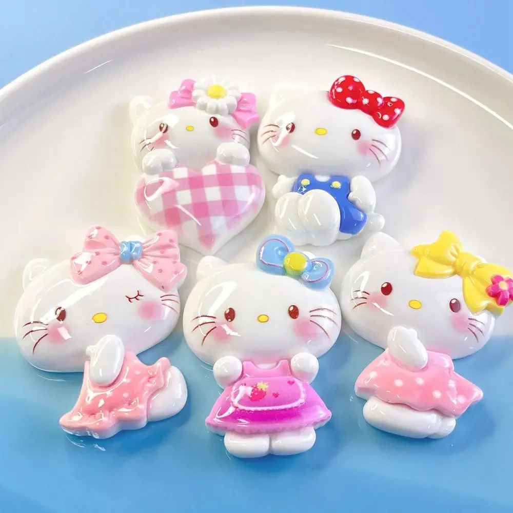 Hello Kitty Anime Kawaii Sweet Diy Handmade Patch Cute Sanrio Ins Cartoon Kt Cat Jewelr Sticker Decoration Christmas Gifts Girls