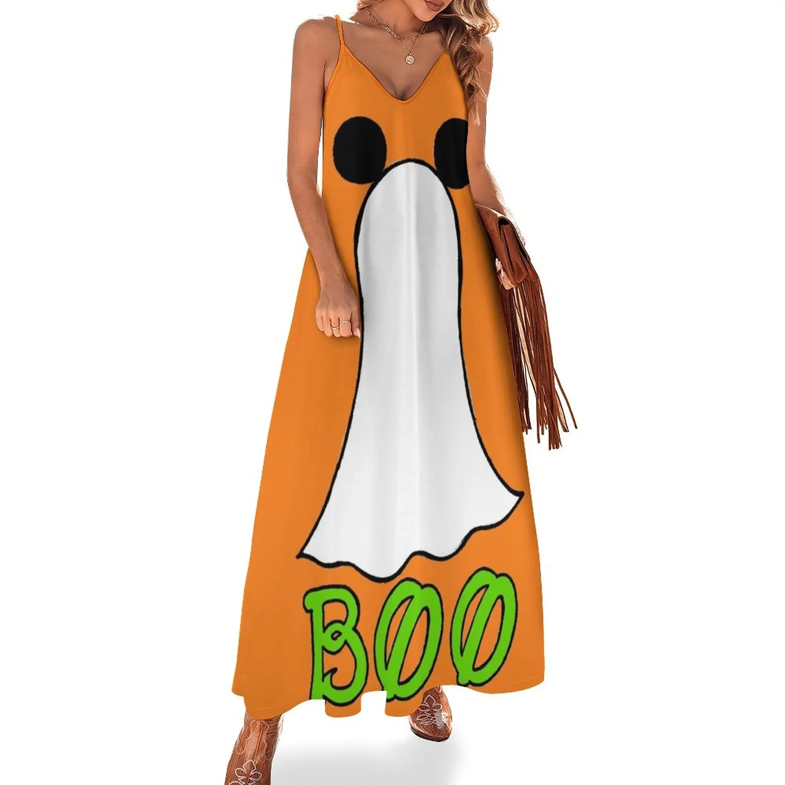 Длинное платье для девочек без рукавов