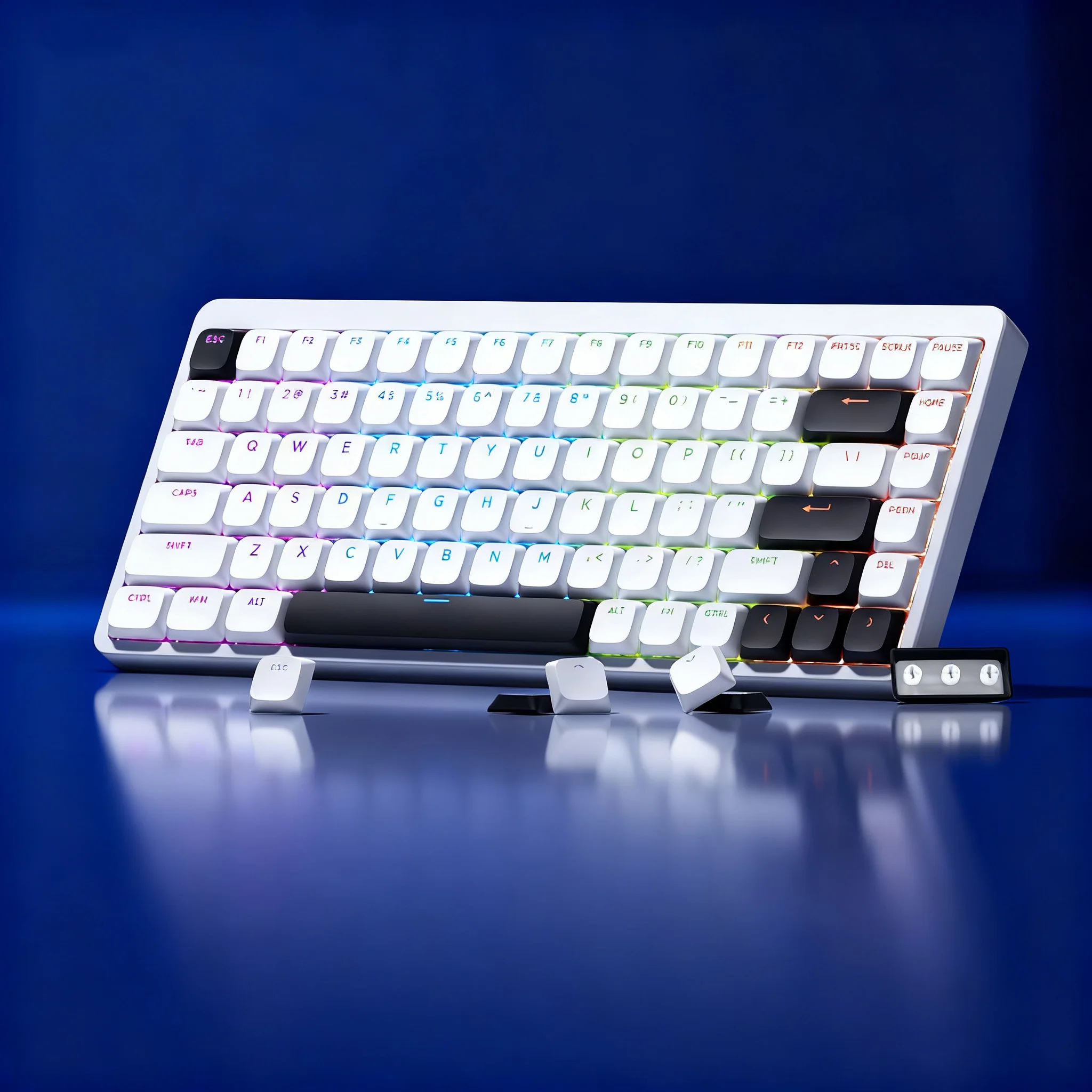 

120-клавишные низкопрофильные колпачки для клавиш Double Shot PBT с верхней печатью и блеском для механической клавиатуры MX Switch