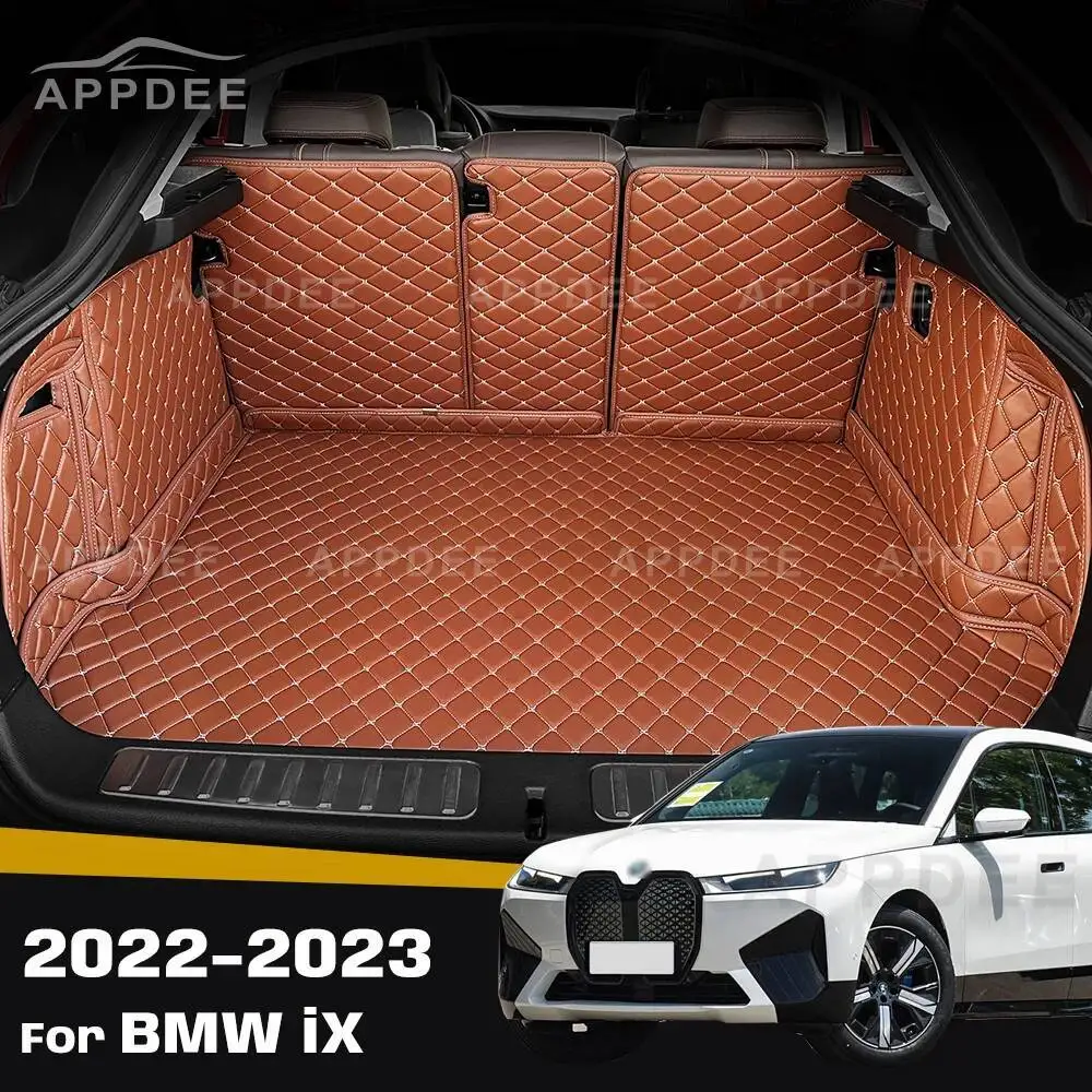

Auto Full Coverage Trunk Mat For BMW iX 2022 2023 Leather Car Boot Cover Pad Cargo Liner Interior Protector Accessories