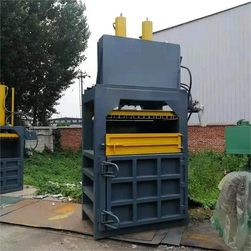 Wast Plastic Bottle Compactor Vertical Hydraulic Cardboard Carton Pressing Box Baling Press Waste Paper Baler Machine for Sale view 6