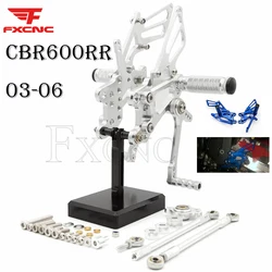 For HONDA CBR600RR CBR 600RR CBR 600 RR 2003-2006 Adjustable Motorcycle Footrest Rearsets Rear Sets CNC Aluminum Foot Pegs