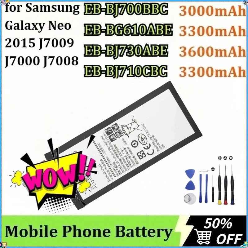 

New for Samsung Galaxy Neo 2015 J7009 J7000 J7008 J700F SM-J700f EB-BJ700BBC EB-BJ700CBE J7 Core/Prime J7 2015 2016 2017 Battery