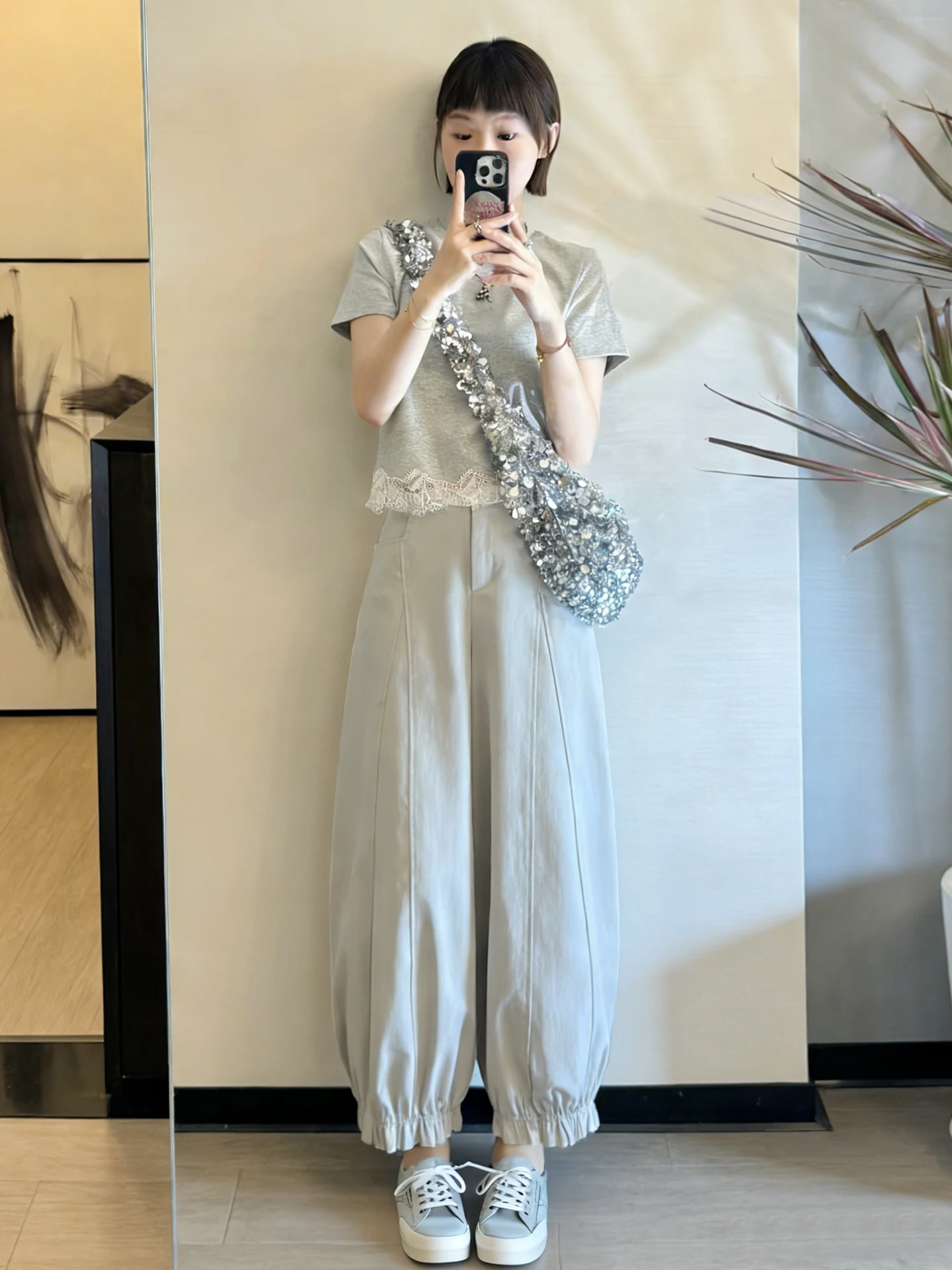 

Женские повседневные брюки-баллоны с высокой талией и широкими штанинами, свободные, эластичные, с цветочным принтом, весна-лето, новинка