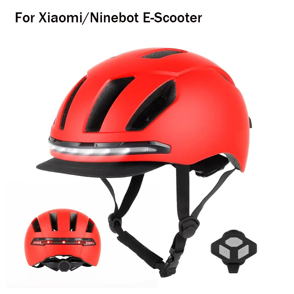 Умный защитный шлем с поворотником для Xiaomi/Ninebot/INOKIN/Dualtron E-Scooter, универсальный шлем со светодиодным указателем дистанционного управления