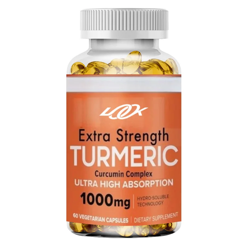 Turmeric Curcumin Capsules, 1000mg Super Supplement, 60 Vegetarian Capsules