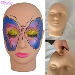 Cabeza de maniquí para masaje de piel y maquillaje, ojos cerrados, maquillaje facial, entrenamiento para práctica de maquillaje de pestañas, modelo de maquillaje de alta calidad