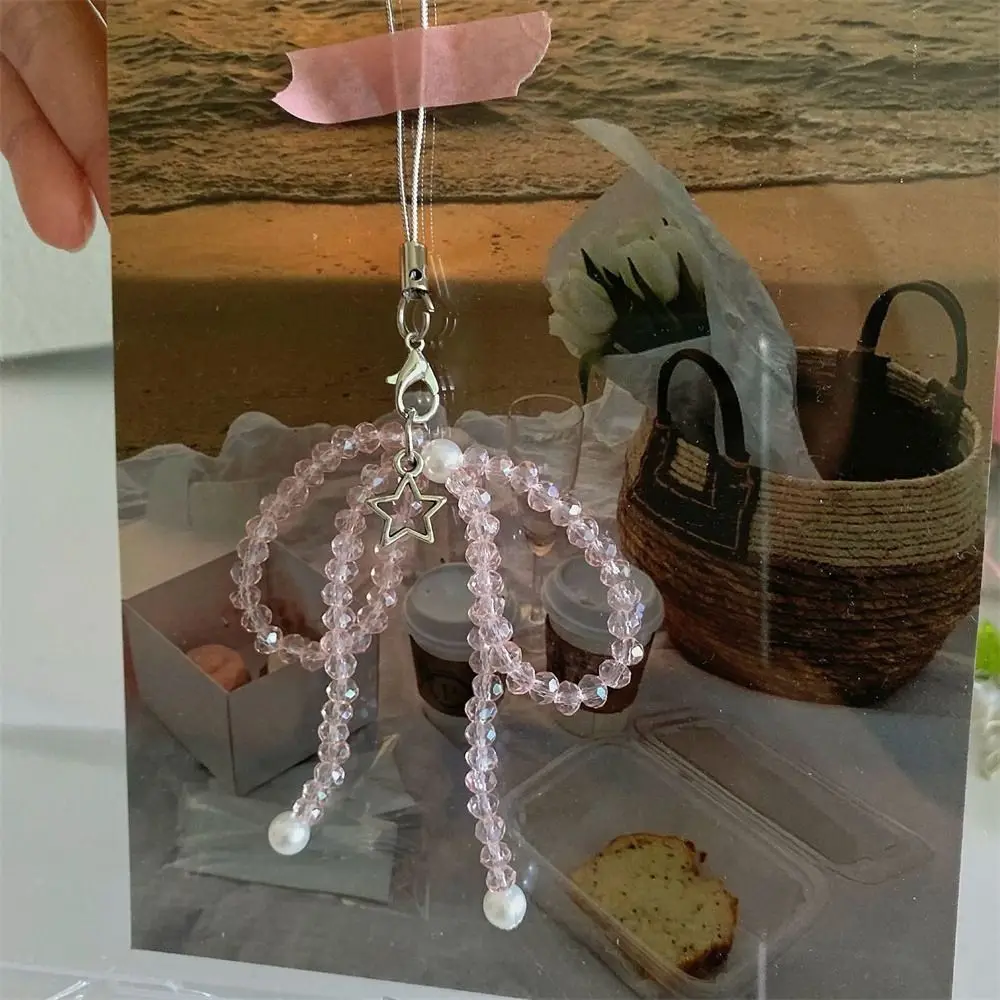 Phone Charms Bead Phone Pendant Butterfly Sweet Girl Y2K Phone Lanyard Ins Korea Handmade Cellphone Chain CCD Camera
