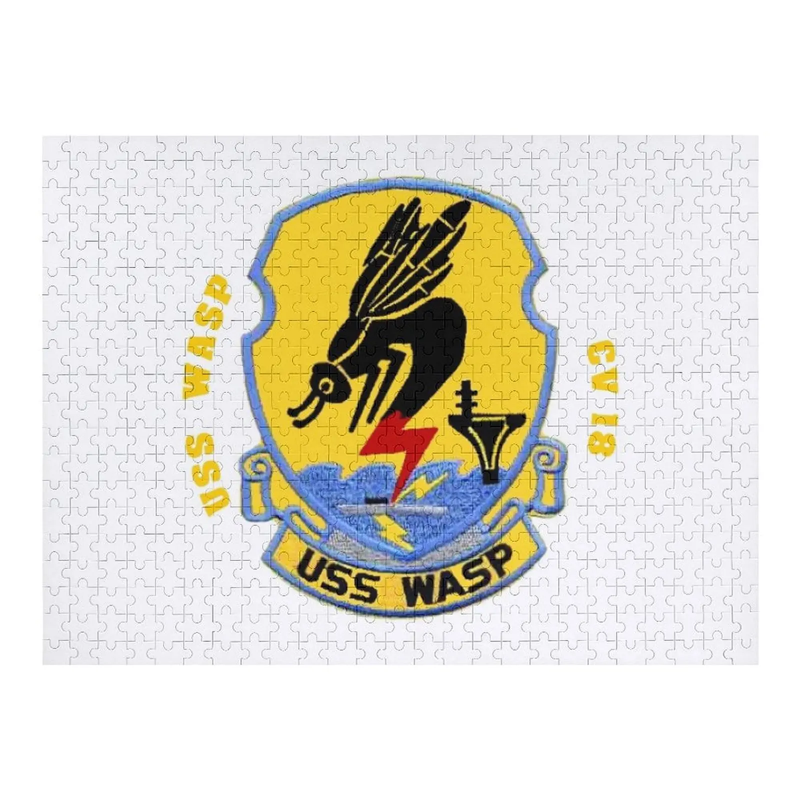 어두운 색상용 USS 와스프(CV/CVA/CVS-18) 직소 퍼즐 예술품 맞춤형 나무 선물 맞춤형 나무 퍼즐
