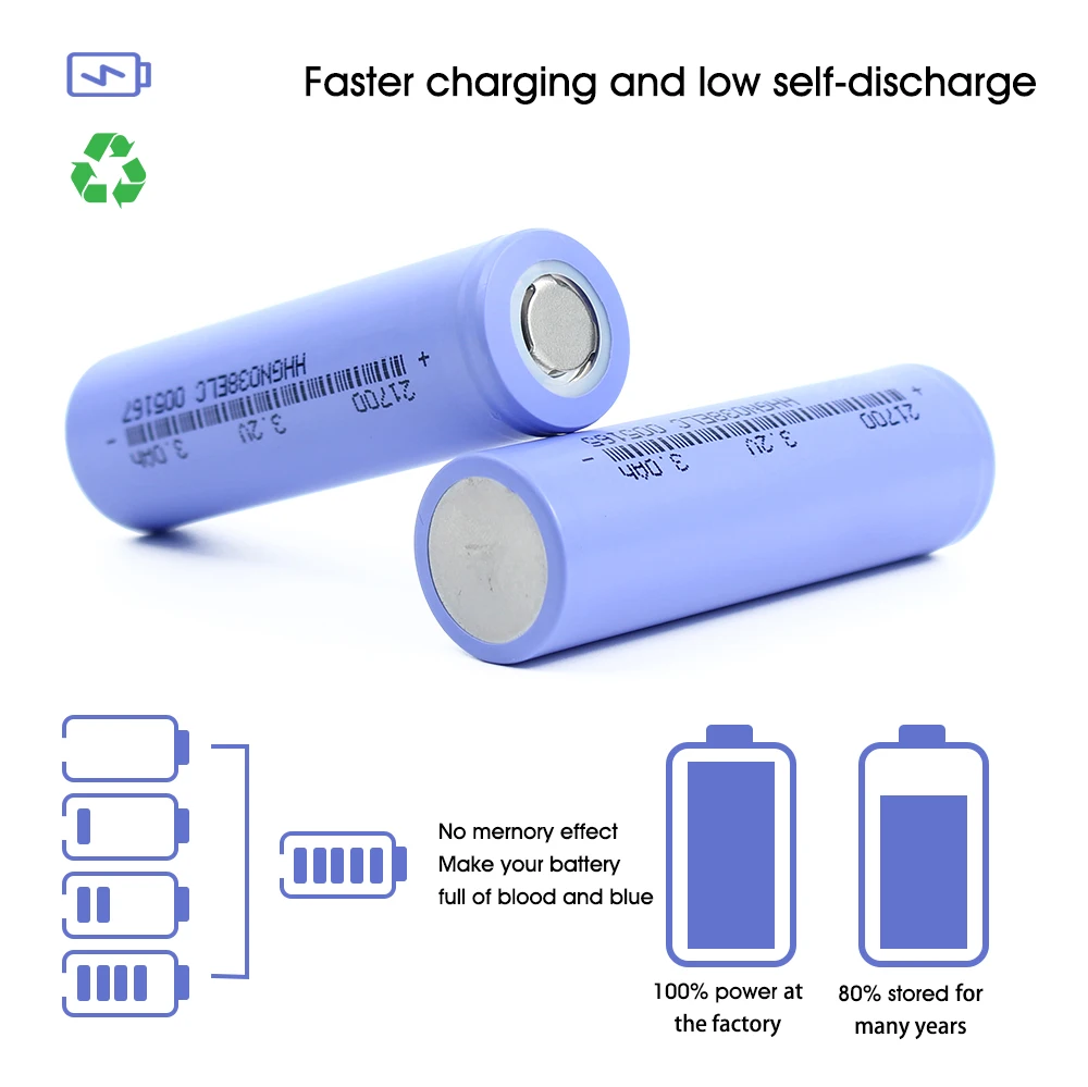 21700 Lifepo4 3000mAh Grade A Lifepo4 Rechargeable battery 3.2V Discharge Lithium Ion For Counter Lamp Flashlight