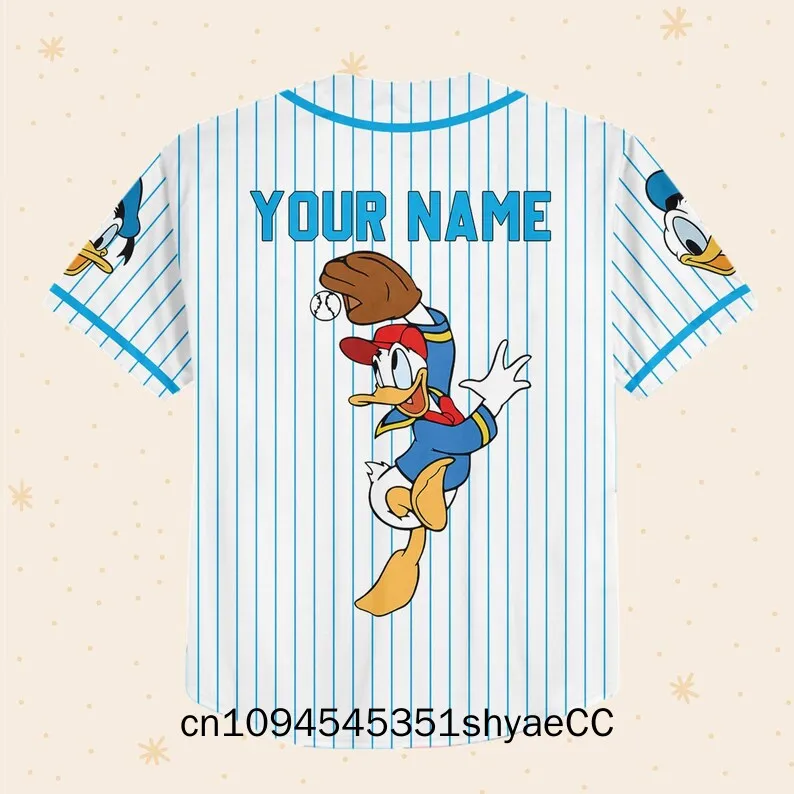 ディズニー ドナルドダック ベースボール カスタム 子供 ユース 大人 ディズニー ジャージ ドナルドダック ジャージ、ディズニー ベースボール ジャージ ギフトをパーソナライズします。