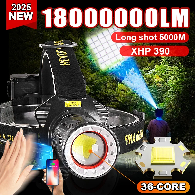 2025年新型xhp390強力ヘッドライト-3-18650超高輝度ledヘッドランプ-usb充電式ヘッド懐中電灯-キャンプ-釣り用ヘッドライト
