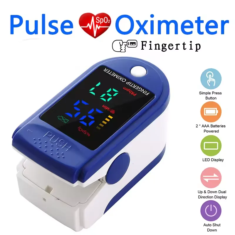 Portable Finger Pulse Oximeter Medical Mini Blood Oxygen Saturation Heart Rate Health Care Digital Oximeter for Home Adult Child
