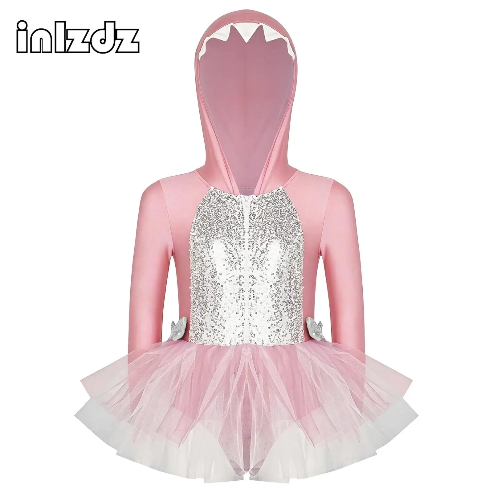 

Child Girls Figure Skating Dance Dress Ballet Jersey Gymnastics Performance Costume Shiny Sequins Tutu Dress for Dance Party