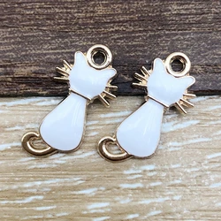 5Pcs/Lot Trend Black White Colorful Cat Pendant Charms for Necklace Earring Bracelet Making DIY Jewelry Accessory Finding