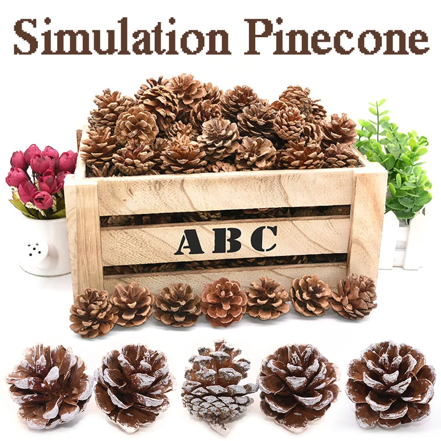 

10Pcs Mini Pinecones DIY Wreaths Pendant Crafts Christmas Home Hanging Decor Fake Pine Cones Wedding New Year Party Decor Gifts