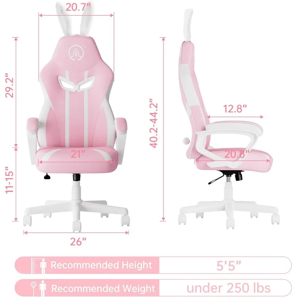 Office Chairs Gaming Chair Pink Gaming Chair for Girls Gift Computer Armchair Gaming chair,Adjustable Height Gamer Ergonomic