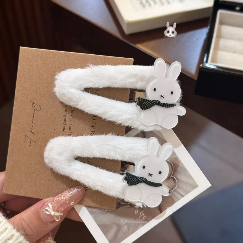 Cartoon Kawaii Hairpin Girl Broken Hairpins One Word Side Fashion Sweet Hair Accessories Give Gifts Good Looks Versatile Miffy
