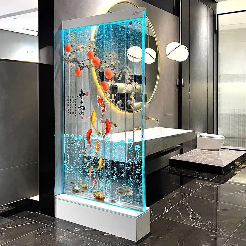 

All the best A02 new 2026 smart water curtain wall screen partition living room door floor decoration