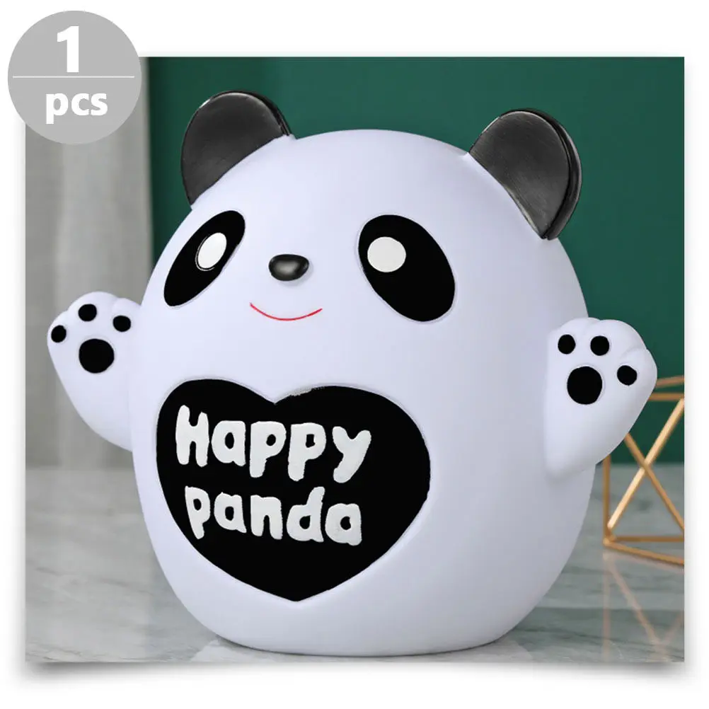 

Копилка в форме панды из премиального винила ПВХ, милый настольный декор, коробка для хранения денег для детей, украшение для дома, подарок на Новый год