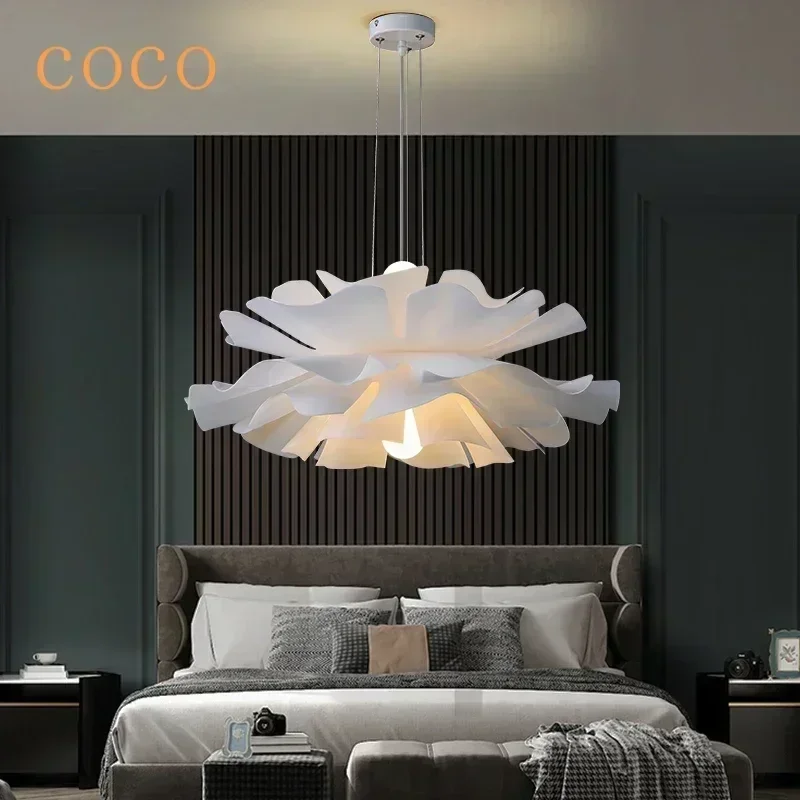 Modern Flower Chandelier Multi-layer LED Pendant Lamp for Dining Room Bedroom Study Acrylic Creative Indoor Lighting Fixture