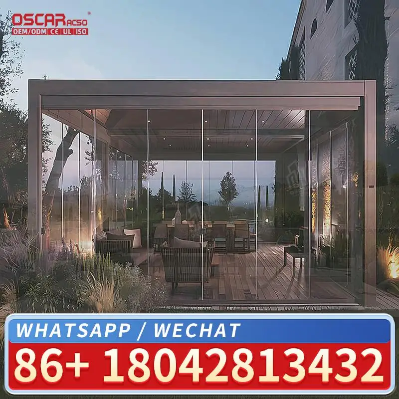 20X25 Aluminum Outdoor Motorized Electric Pergola with Blinds for Balcony Patio Garden Louver Pergola
